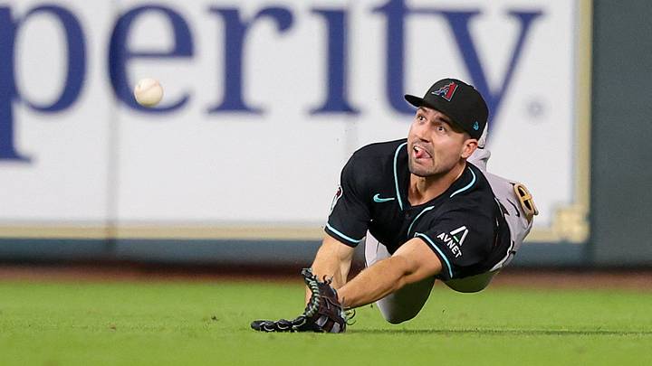 Sep 5, 2026; Houston, Texas, USA; Arizona Diamondbacks center fielder Ryan Waldschmidt (15) dives but misses Houston Astros third baseman Isaac Paredes (15)(not pictured) fly ball in the fifth inning at Daikin Park. Mandatory Credit: Thomas Shea-Imagn Images Sep 5, 2026; Houston, Texas, USA; Arizona Diamondbacks center fielder Ryan Waldschmidt (15) dives but misses Houston Astros third baseman Isaac Paredes (15)(not pictured) fly ball in the fifth inning at Daikin Park. Mandatory Credit: Thomas Shea-Imagn Images