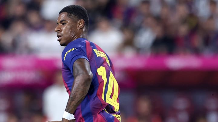 Marcus Rashford a effectué ses débuts en amical avec le Barça. Marcus Rashford a effectué ses débuts en amical avec le Barça.