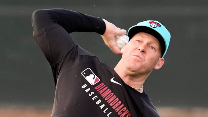 Arizona Diamondbacks pitcher Kyle Amendt during spring training workouts at Salt River Fields at Talking Stick on Feb. 14, 2025, in Scottsdale. Arizona Diamondbacks pitcher Kyle Amendt during spring training workouts at Salt River Fields at Talking Stick on Feb. 14, 2025, in Scottsdale.