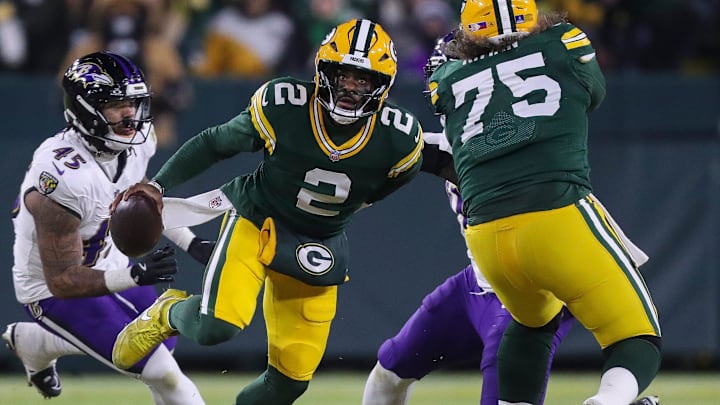 Green Bay Packers quarterback Malik Willis (2) scrambles against the Baltimore Ravens on Saturday, December 27, 2025, at Lambeau Field in Green Bay, Wis. The Ravens won the game, 41-24.
Tork Mason/USA TODAY NETWORK-Wisconsin Green Bay Packers quarterback Malik Willis (2) scrambles against the Baltimore Ravens on Saturday, December 27, 2025, at Lambeau Field in Green Bay, Wis. The Ravens won the game, 41-24.
Tork Mason/USA TODAY NETWORK-Wisconsin