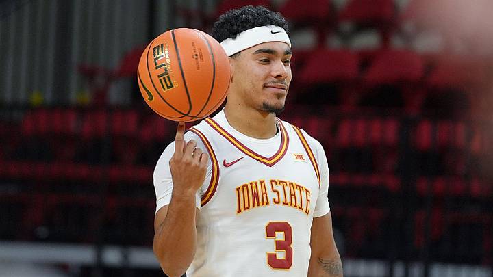 Iowa State Cyclones guard Tamin Lipsey (3) poses during the university’s basketball media day at Hilton Coliseum on October. 8, 2025, in Ames, Iowa. Iowa State Cyclones guard Tamin Lipsey (3) poses during the university’s basketball media day at Hilton Coliseum on October. 8, 2025, in Ames, Iowa.
