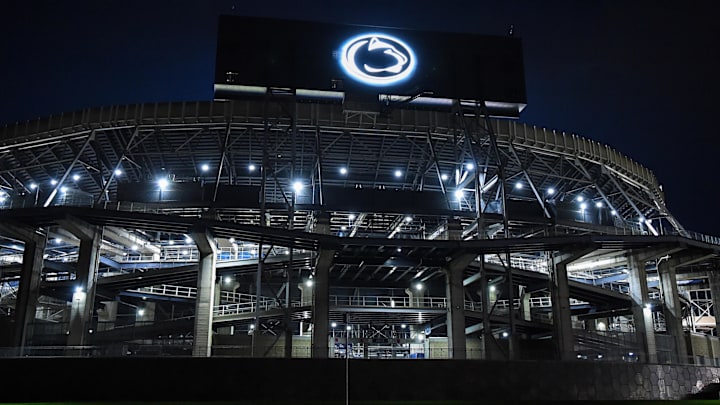A general view of Penn State's Beaver Stadium following a Big Ten game vs. the Iowa Hawkeyes. A general view of Penn State's Beaver Stadium following a Big Ten game vs. the Iowa Hawkeyes.