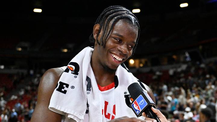 LAS VEGAS, NV - JULY 14: Caleb Wilson #8 of the Chicago Bulls. (Photo by David Becker/NBAE via Getty Images) LAS VEGAS, NV - JULY 14: Caleb Wilson #8 of the Chicago Bulls. (Photo by David Becker/NBAE via Getty Images)