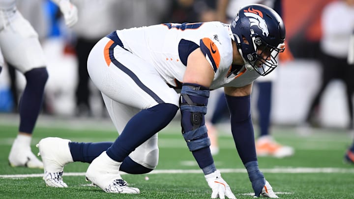CINCINNATI, OH - DECEMBER 28: Denver Broncos Defensive Lineman Zach Allen (99) lines up for a play during the NFL, American Football Herren, USA football game between the Denver Broncos and the Cincinnati Bengals on December 28, 2024, at Paycor Stadium in Cincinnati, Ohio. CINCINNATI, OH - DECEMBER 28: Denver Broncos Defensive Lineman Zach Allen (99) lines up for a play during the NFL, American Football Herren, USA football game between the Denver Broncos and the Cincinnati Bengals on December 28, 2024, at Paycor Stadium in Cincinnati, Ohio.