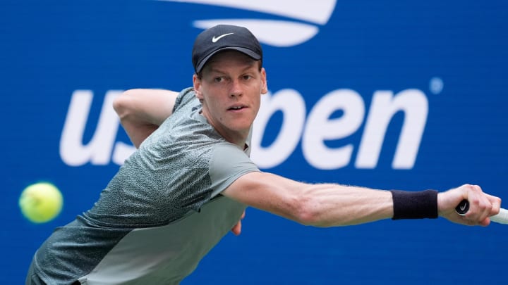 Sinner defeated Michael Mackenzie in four sets in his first-round match at the U.S. Open. Sinner defeated Michael Mackenzie in four sets in his first-round match at the U.S. Open.