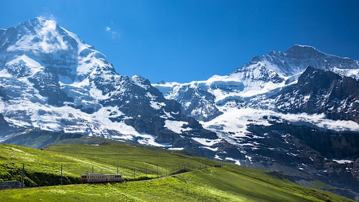 Jungfraubahn Cog Railway in Swiss Alps