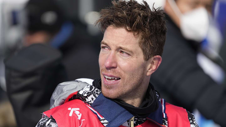 China; Shaun White (USA) during the snowboard-mens halfpipe final of the Beijing 2022 Olympic Winter Games at Genting Snow Park.
