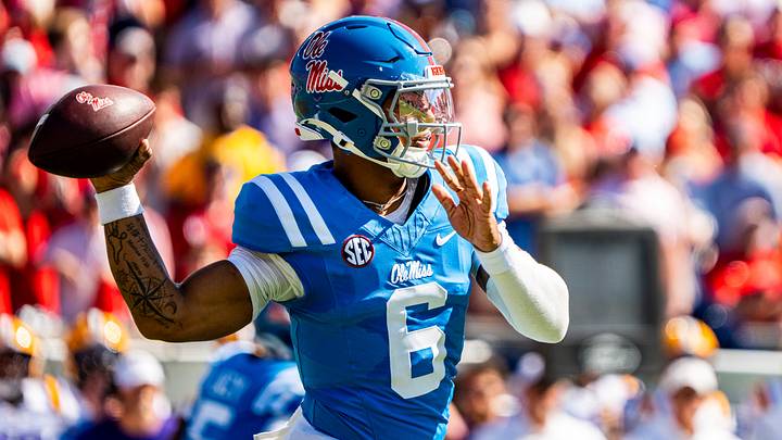 Ole Miss quarterback Trinidad Chambliss passes the ball during a college football game between Ole Miss and LSU. Ole Miss quarterback Trinidad Chambliss passes the ball during a college football game between Ole Miss and LSU.