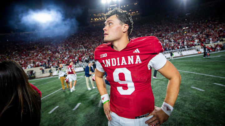 Indiana's QB Rourke after the Indiana-Michigan football game.