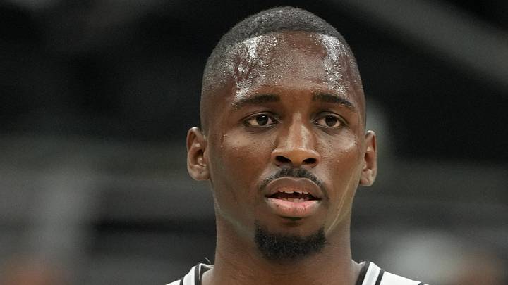 Oct 17, 2025; San Antonio, Texas, USA; San Antonio Spurs David Jones-Garcia (25) during the second half against the Indiana Pacers at Frost Bank Center. Mandatory Credit: Scott Wachter-Imagn Images