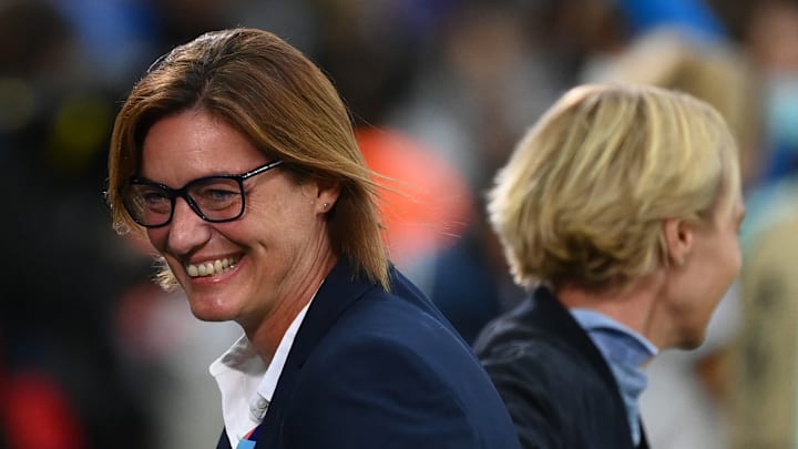 Corinne Diacre (links) und Martina Voss-Tecklenburg (rechts) Corinne Diacre (links) und Martina Voss-Tecklenburg (rechts)