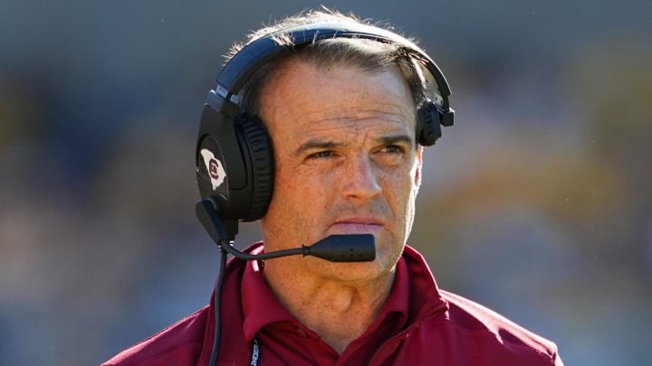 Oct 21, 2023; Columbia, Missouri, USA; South Carolina Gamecocks head coach Shane Beamer during the first half against the Missouri Tigers at Faurot Field at Memorial Stadium. Mandatory Credit: Jay Biggerstaff-USA TODAY Sports Oct 21, 2023; Columbia, Missouri, USA; South Carolina Gamecocks head coach Shane Beamer during the first half against the Missouri Tigers at Faurot Field at Memorial Stadium. Mandatory Credit: Jay Biggerstaff-USA TODAY Sports