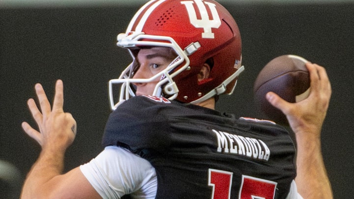 Fernando Mendoza during Indiana spring ball