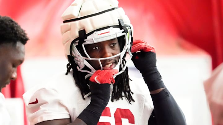Arizona Cardinals defensive end Darius Robinson (56) during practice at Dignity Health Arizona Cardinals Training Center in Tempe, Ariz., on Wednesday, Aug. 21, 2024.