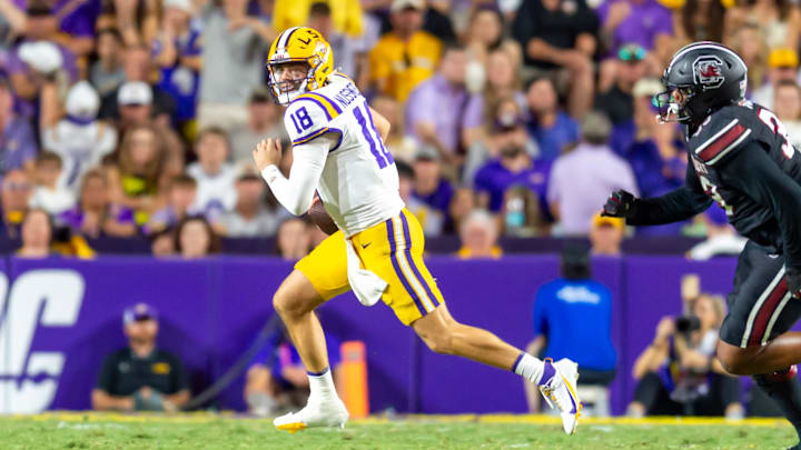 LSU Quarterback Garrett Nussmeier is still waiting to be drafted