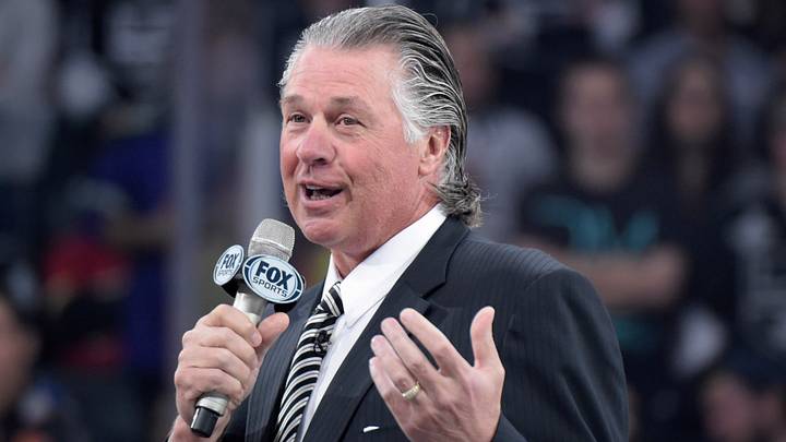 Former ESPN analyst Barry Melrose is honored before a game at Staples Center. Mandatory Credit: Kirby Lee-USA TODAY Sports Former ESPN analyst Barry Melrose is honored before a game at Staples Center. Mandatory Credit: Kirby Lee-USA TODAY Sports