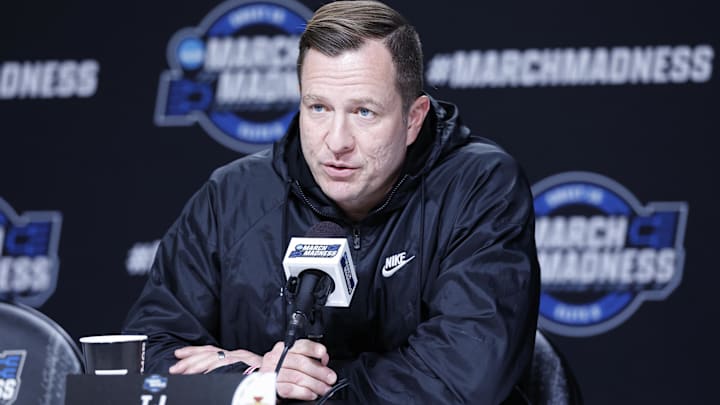 Mar 26, 2026; Chicago, IL, USA; Iowa State Cyclones head coach T.J. Otzelberger speaks ahead of the Midwest regional of the men's 2026 NCAA Tournament at United Center.