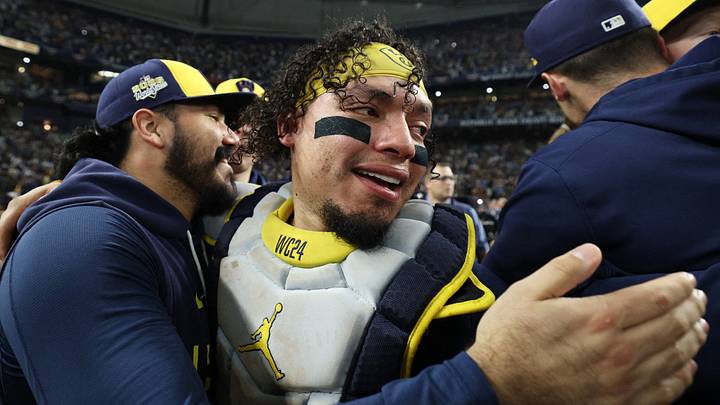 Oct 28, 2026; St. Petersburg, Florida, USA; Milwaukee Brewers catcher William Contreras (24) celebrates after defeating the Tampa Bay Rays in game five of the 2026 World Series at Tropicana Field. Mandatory Credit: Nathan Ray Seebeck-Imagn Images Oct 28, 2026; St. Petersburg, Florida, USA; Milwaukee Brewers catcher William Contreras (24) celebrates after defeating the Tampa Bay Rays in game five of the 2026 World Series at Tropicana Field. Mandatory Credit: Nathan Ray Seebeck-Imagn Images