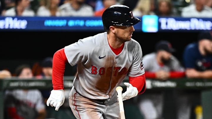 Aug 26, 2025; Baltimore, Maryland, USA; Boston Red Sox third baseman Alex Bregman (2) singles during the eighth inning against the Baltimore Orioles at Oriole Park at Camden Yards. Mandatory Credit: James A. Pittman-Imagn Images Aug 26, 2025; Baltimore, Maryland, USA; Boston Red Sox third baseman Alex Bregman (2) singles during the eighth inning against the Baltimore Orioles at Oriole Park at Camden Yards. Mandatory Credit: James A. Pittman-Imagn Images