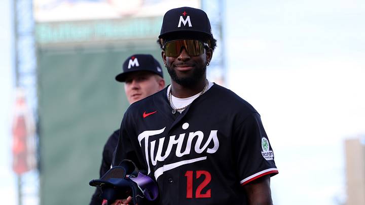 Aug 25, 2026; West Sacramento, California, USA;  Minnesota Twins short stop Kaelen Culpepper (12) walks towards the dugout before the start of the game against the Athletics at Sutter Health Park.  Mandatory Credit: Dennis Lee-Imagn Images