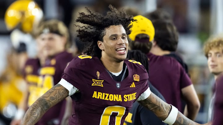 Jordyn Tyson WR Arizona State Sun Devils. Mandatory Credit: Mark J. Rebilas-Imagn Images Jordyn Tyson WR Arizona State Sun Devils. Mandatory Credit: Mark J. Rebilas-Imagn Images