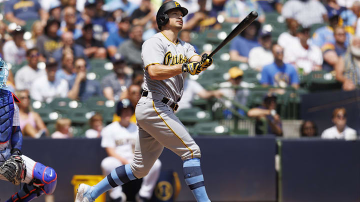 Jun 18, 2023; Milwaukee, Wisconsin, USA;  Pittsburgh Pirates designated hitter Bryan Reynolds (10)