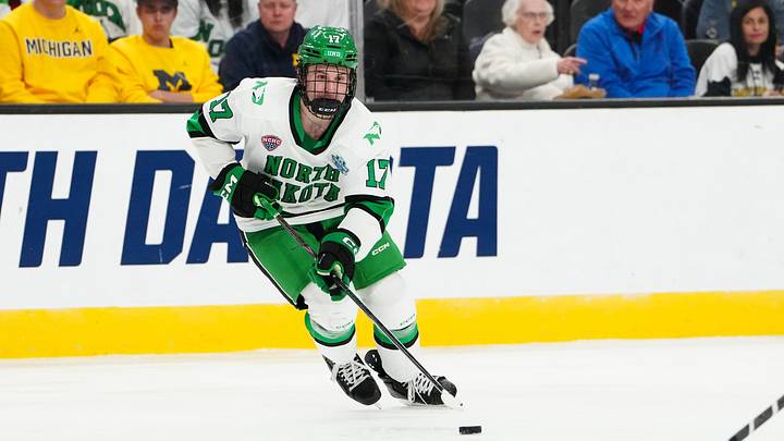 Calgary Flames prospect Cole Reschny at North Dakota Calgary Flames prospect Cole Reschny at North Dakota