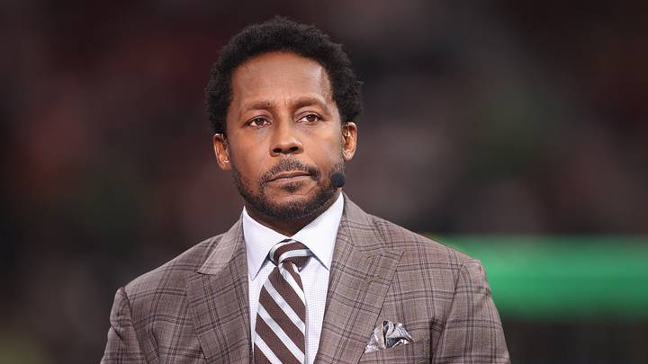 Jan 9, 2026; Atlanta, GA, USA; ESPN commentator Desmond Howard prior to the 2025 Peach Bowl and semifinal game of the College Football Playoff between the Oregon Ducks and the Indiana Hoosiers at Mercedes-Benz Stadium. Mandatory Credit: Brett Davis-Imagn Images