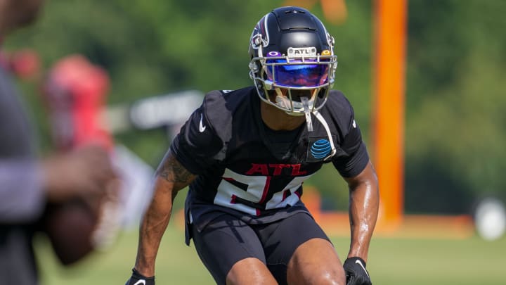 Atlanta Falcons cornerback A.J. Terrell is entering the final year of his rookie contract. Atlanta Falcons cornerback A.J. Terrell is entering the final year of his rookie contract.