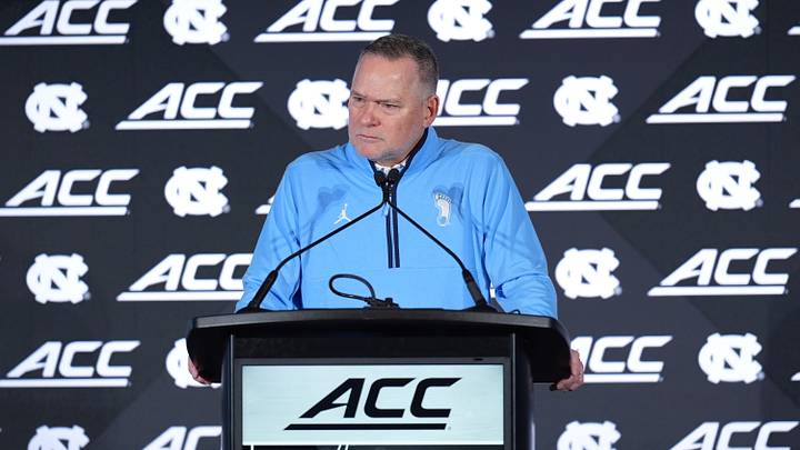 Oct 7, 2026; Charlotte, NC, USA; North Carolina Tar Heels head coach Michael Malone answers questions from the media during the ACC Tip-Off in Charlotte, NC. Mandatory Credit: Jim Dedmon-Imagn Images Oct 7, 2026; Charlotte, NC, USA; North Carolina Tar Heels head coach Michael Malone answers questions from the media during the ACC Tip-Off in Charlotte, NC. Mandatory Credit: Jim Dedmon-Imagn Images