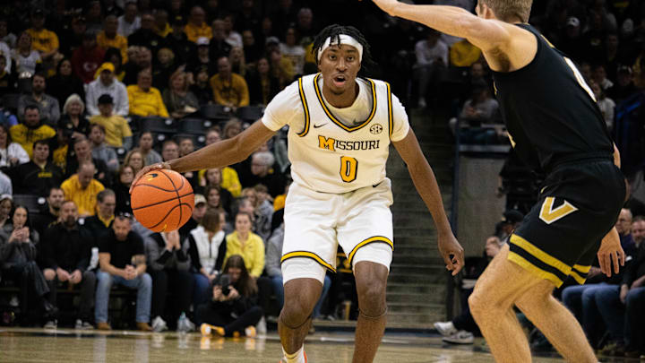 Missouri Tigers guard Anthony Robinson II (0) during the first half of a game against the Vanderbilt Commodores at Mizzou Arena in Columbia, Mo., on Saturday, Jan. 11, 2025. / Amber Winkler/MissouriOnSI Missouri Tigers guard Anthony Robinson II (0) during the first half of a game against the Vanderbilt Commodores at Mizzou Arena in Columbia, Mo., on Saturday, Jan. 11, 2025. / Amber Winkler/MissouriOnSI