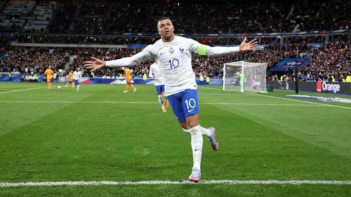 Kylian Mbappé est entré face aux Pays-Bas dans le top 5 des meilleurs buteurs de l'histoire de l'équipe de France avec 38 buts. 