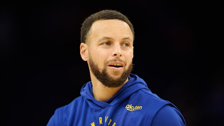 Dec 28, 2024; San Francisco, California, USA; Golden State Warriors guard Stephen Curry (30) warms up before the game against the Phoenix Suns at Chase Center. Mandatory Credit: Robert Edwards-Imagn Images