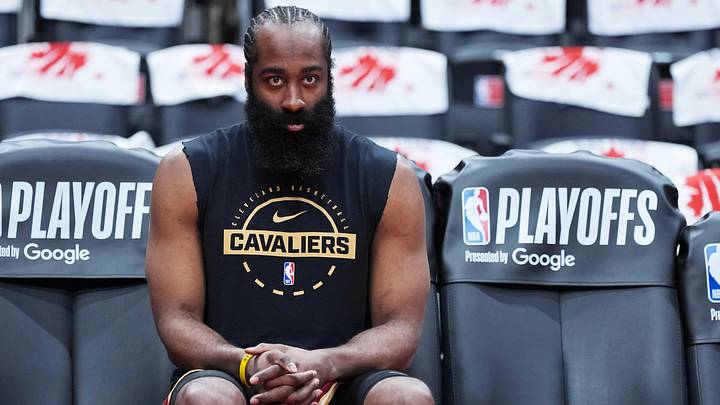 Cleveland Cavaliers guard James Harden. Cleveland Cavaliers guard James Harden.