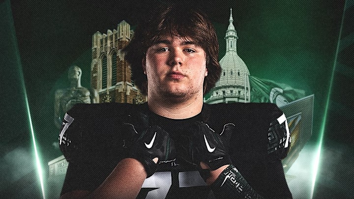 Quinn Buckey's Michigan State commitment graphic Quinn Buckey's Michigan State commitment graphic