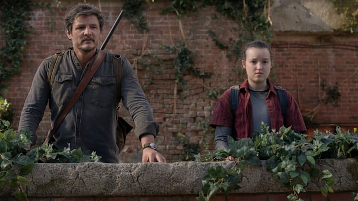 Joel (Pedro Pascal) and Ellie (Bella Ramsey) in The Last of Us Episode 9. Photograph by Liane Hentscher/HBO