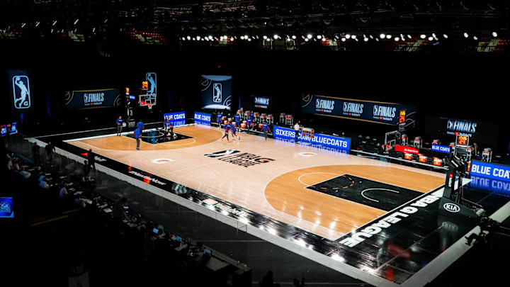 Mar 11, 2021; Orlando, Florida, USA; A general view of AdventHealth Arena before the NBA G League Final between the Lakeland Magic and the Delaware Blue Coats. Mandatory Credit: Mary Holt-USA TODAY Sports