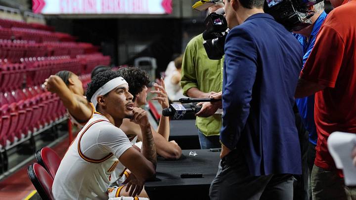 Iowa State University guard Tamin Lipsey (3) talks to the media during the university's men's basketball media day at Hilton Coliseum in Ames, Iowa. (Credit: Nirmalendu Majumdar, Ames Tribune/USA Today Network). Iowa State University guard Tamin Lipsey (3) talks to the media during the university's men's basketball media day at Hilton Coliseum in Ames, Iowa. (Credit: Nirmalendu Majumdar, Ames Tribune/USA Today Network).
