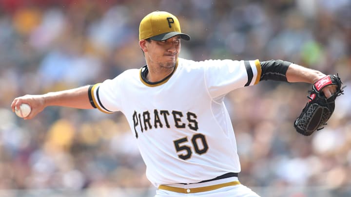 Pittsburgh Pirates starting pitcher Charlie Morton (50) delivers a pitch against the Colorado Rockies during the first inning at PNC Park.