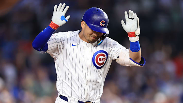 Chicago Cubs designated hitter Seiya Suzuki hits a home run off the St. Louis Cardinals at Wrigley Field. Chicago Cubs designated hitter Seiya Suzuki hits a home run off the St. Louis Cardinals at Wrigley Field.