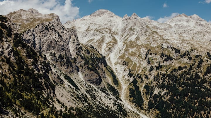 View from the Valbon Valley in Prokletije mountains...