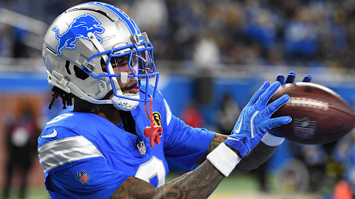 Detroit Lions wide receiver Jameson Williams (9).