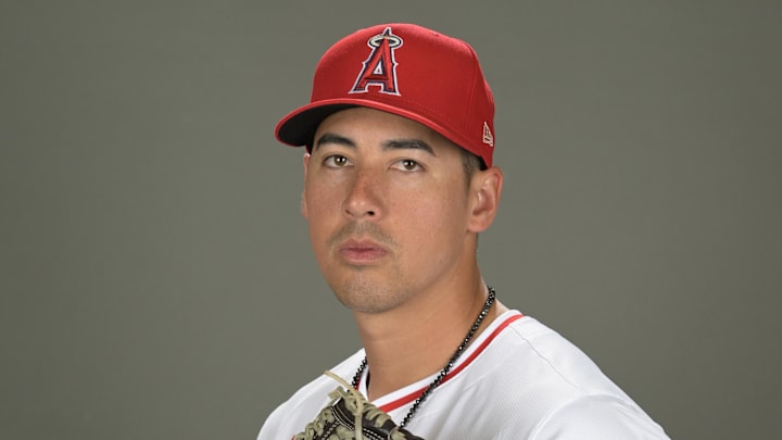 Feb 21, 2024; Tempe, AZ, USA; Los Angeles Angels relief pitcher Robert Stephenson (24) poses for a photo on media day in Tempe, AZ. Mandatory Credit: Jayne Kamin-Oncea-Imagn Images Feb 21, 2024; Tempe, AZ, USA; Los Angeles Angels relief pitcher Robert Stephenson (24) poses for a photo on media day in Tempe, AZ. Mandatory Credit: Jayne Kamin-Oncea-Imagn Images