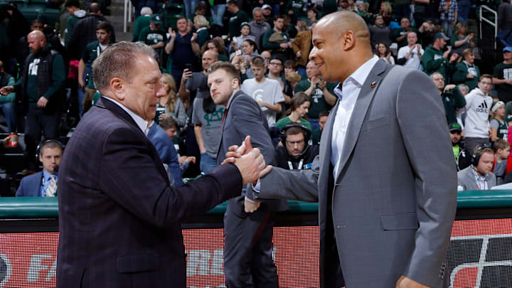 Michigan State coach Tom Izzo, left, and Northern Illinois coach Mark Montgomery, a former Izzo assistant shake hands following their game, Saturday, Dec. 29, 2018, in East Lansing, Mich.

Msu Vs Northern Illinois Basketball