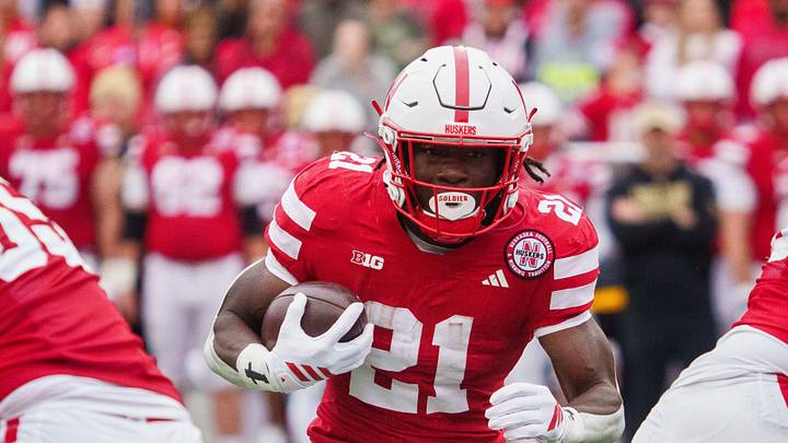 Oct 25, 2025; Lincoln, Nebraska, USA; Nebraska Cornhuskers running back Emmett Johnson.