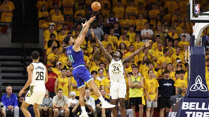 Oct 7, 2026; Ames, Iowa, USA; Minnesota Timberwolves forward Trey Lyles (41) shoots over the top of Indiana Pacers guard Kobe Brown (24) during the second half at James H. Hilton Coliseum. Mandatory Credit: Reese Strickland-Imagn Images Oct 7, 2026; Ames, Iowa, USA; Minnesota Timberwolves forward Trey Lyles (41) shoots over the top of Indiana Pacers guard Kobe Brown (24) during the second half at James H. Hilton Coliseum. Mandatory Credit: Reese Strickland-Imagn Images
