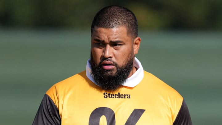 Sep 26, 2025; Maynooth, Ireland; Pittsburgh Steelers defensive tackle Daniel Ekuale (96) during practice at Carton House. Mandatory Credit: Kirby Lee-Imagn Images Sep 26, 2025; Maynooth, Ireland; Pittsburgh Steelers defensive tackle Daniel Ekuale (96) during practice at Carton House. Mandatory Credit: Kirby Lee-Imagn Images
