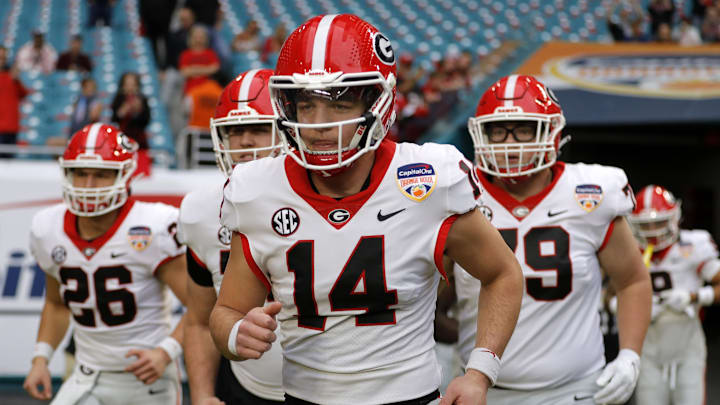 Dec 30, 2023; Miami Gardens, FL, USA; Georgia Bulldogs quarterback Gunner Stockton (14)