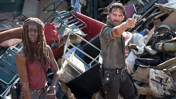 Danai Gurira as Michonne, Andrew Lincoln as Rick Grimes - The Walking Dead _ Season 8, Episode 10 - Photo Credit: Gene Page/AMC