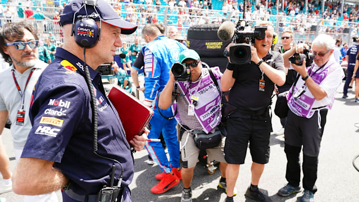 May 4, 2024; Miami Gardens, Florida, USA; Red Bull pioneering engineer and Chief Technical officer Adrian Newey on the grid before the F1 Sprint Race at Miami International Autodrome. Mandatory Credit: John David Mercer-Imagn Images May 4, 2024; Miami Gardens, Florida, USA; Red Bull pioneering engineer and Chief Technical officer Adrian Newey on the grid before the F1 Sprint Race at Miami International Autodrome. Mandatory Credit: John David Mercer-Imagn Images